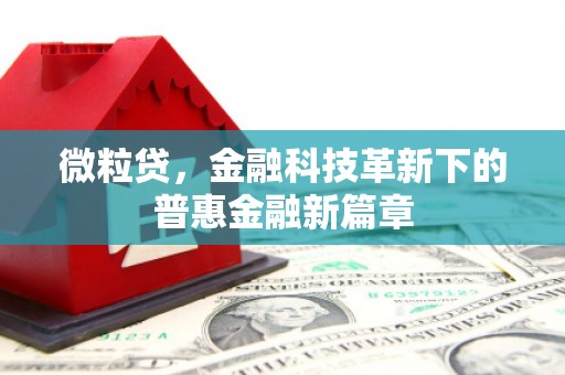 平安微粒贷，金融科技革新下的普惠金融新篇章