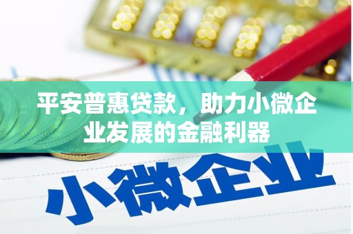 平安普惠贷款，助力小微企业发展的金融利器