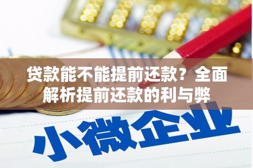 平安贷款能不能提前还款？全面解析提前还款的利与弊